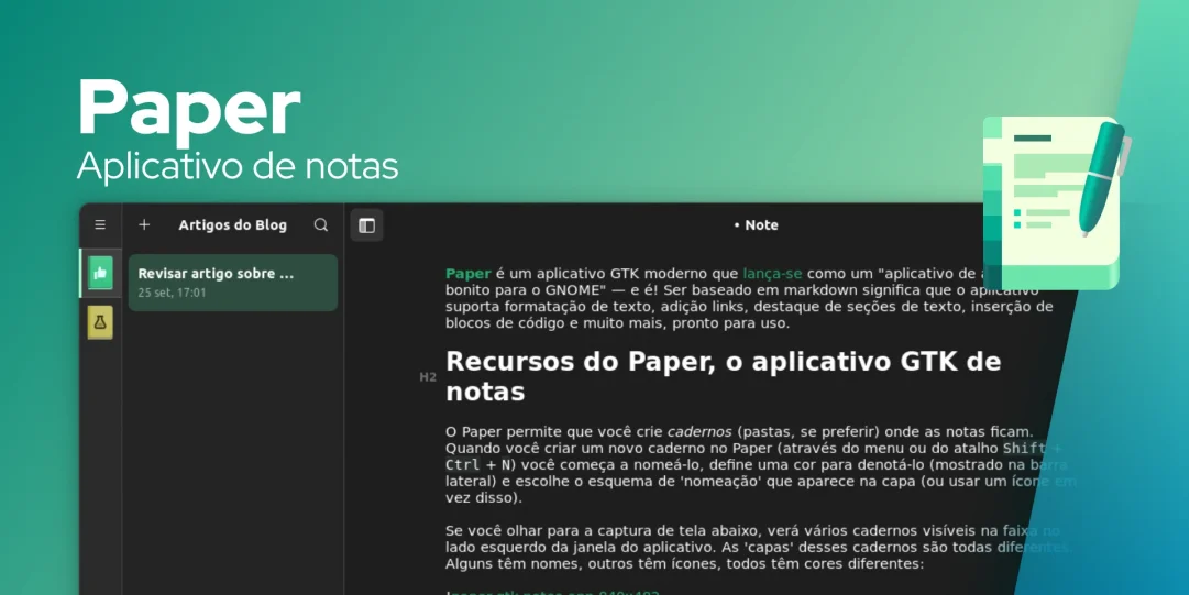 Paper é um novo aplicativo de tomada de notas para Linux