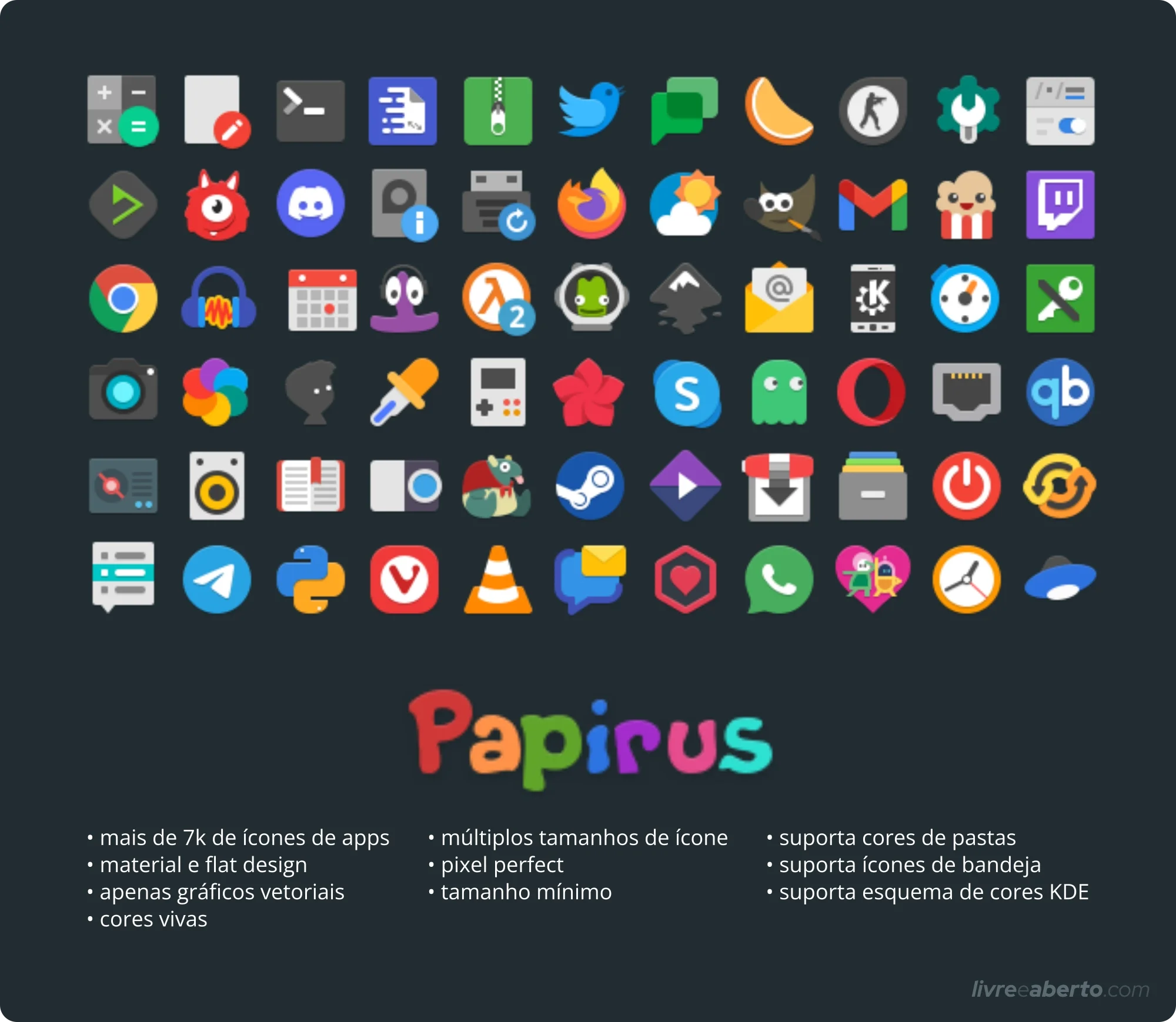 Tema de ícones Papirus