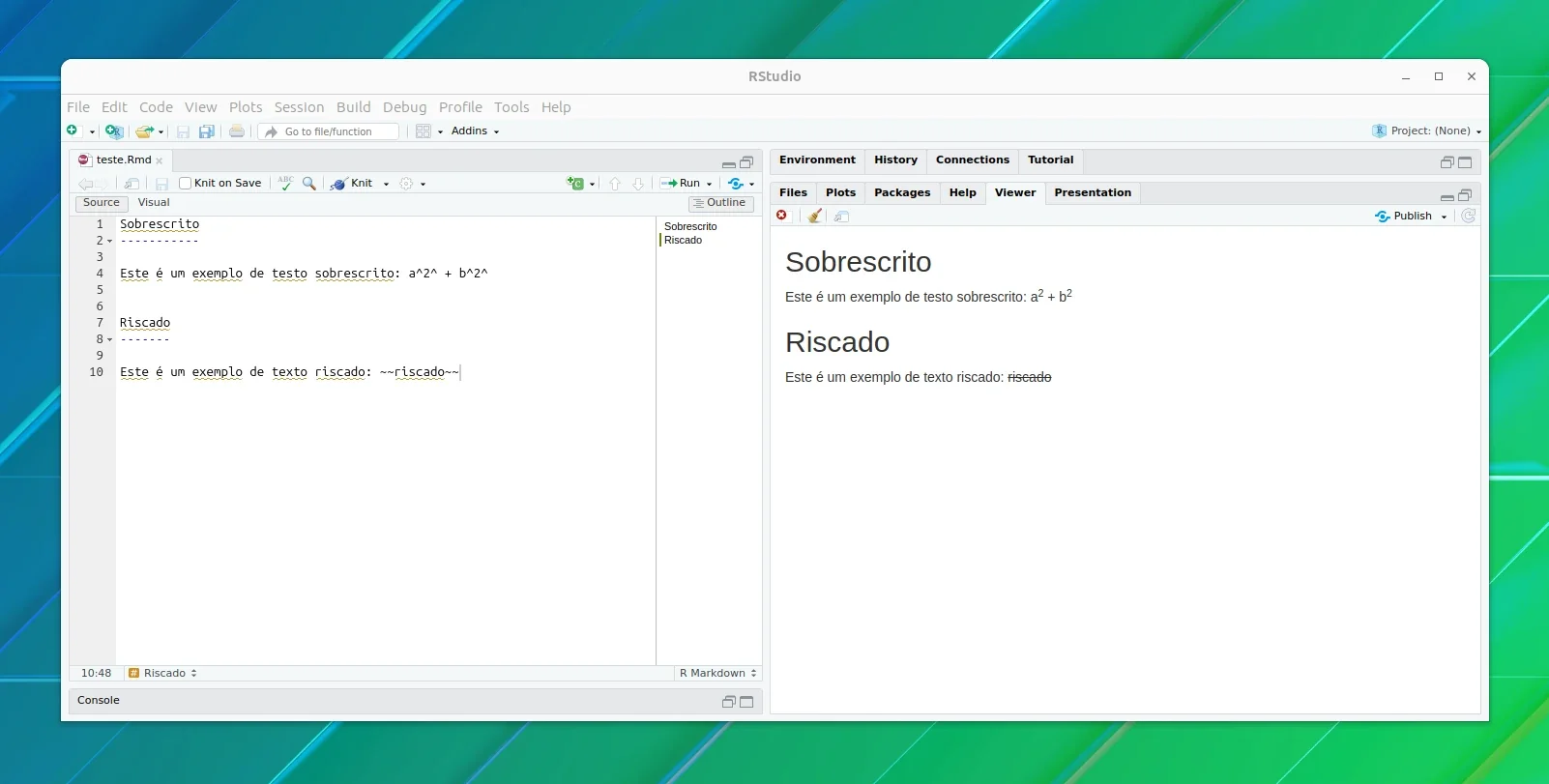 Texto sobrescrito e riscado