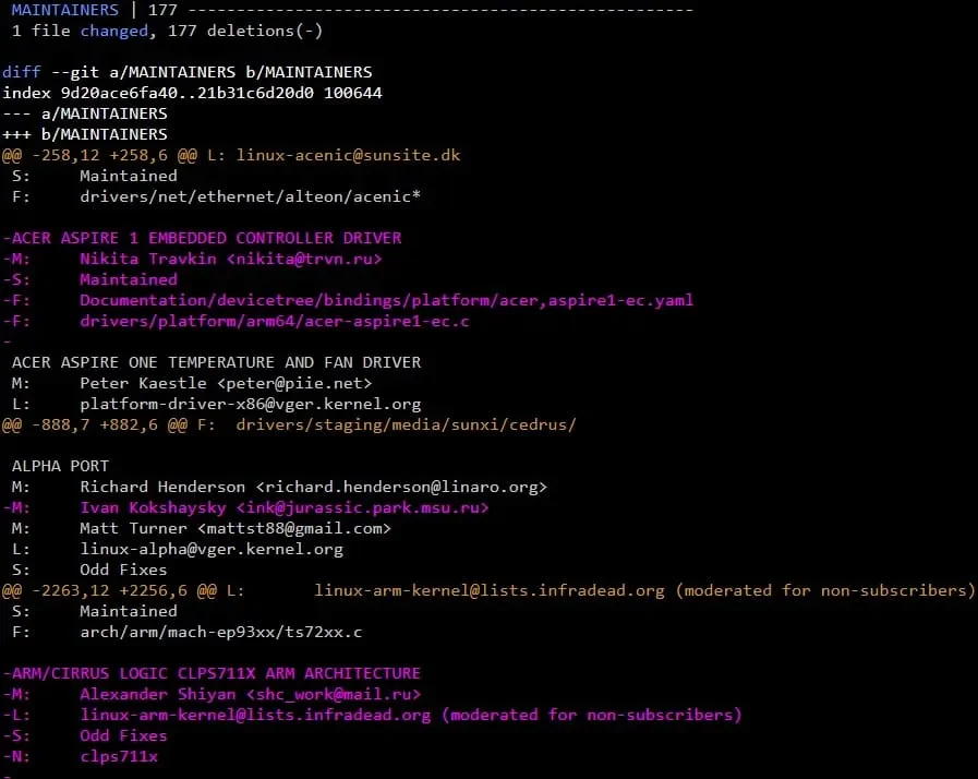 mantenedores do kernel Linux
