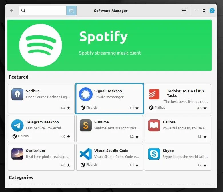 linux mint 21.2 gerente de software