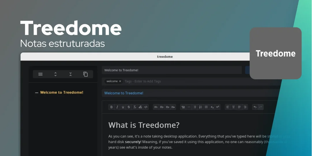 Treedome: um aplicativo hierárquico de anotações locais inspirado no CherryTree