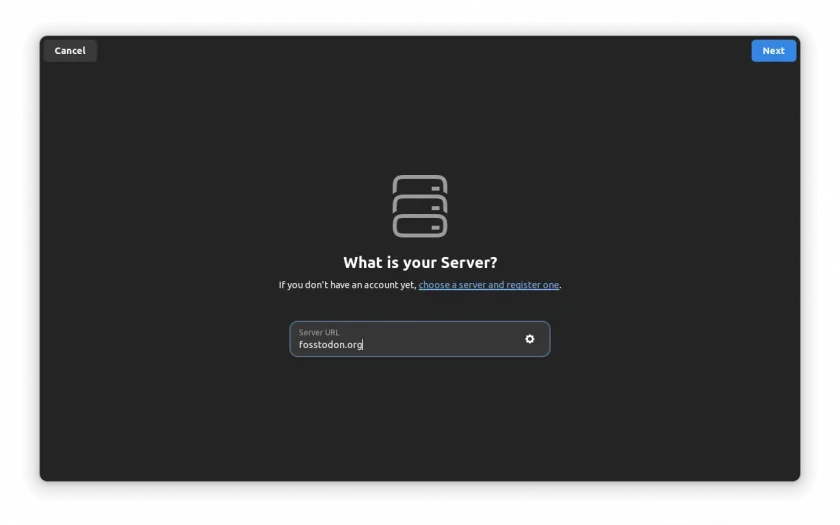Uma captura de tela da configuração do servidor Tuba