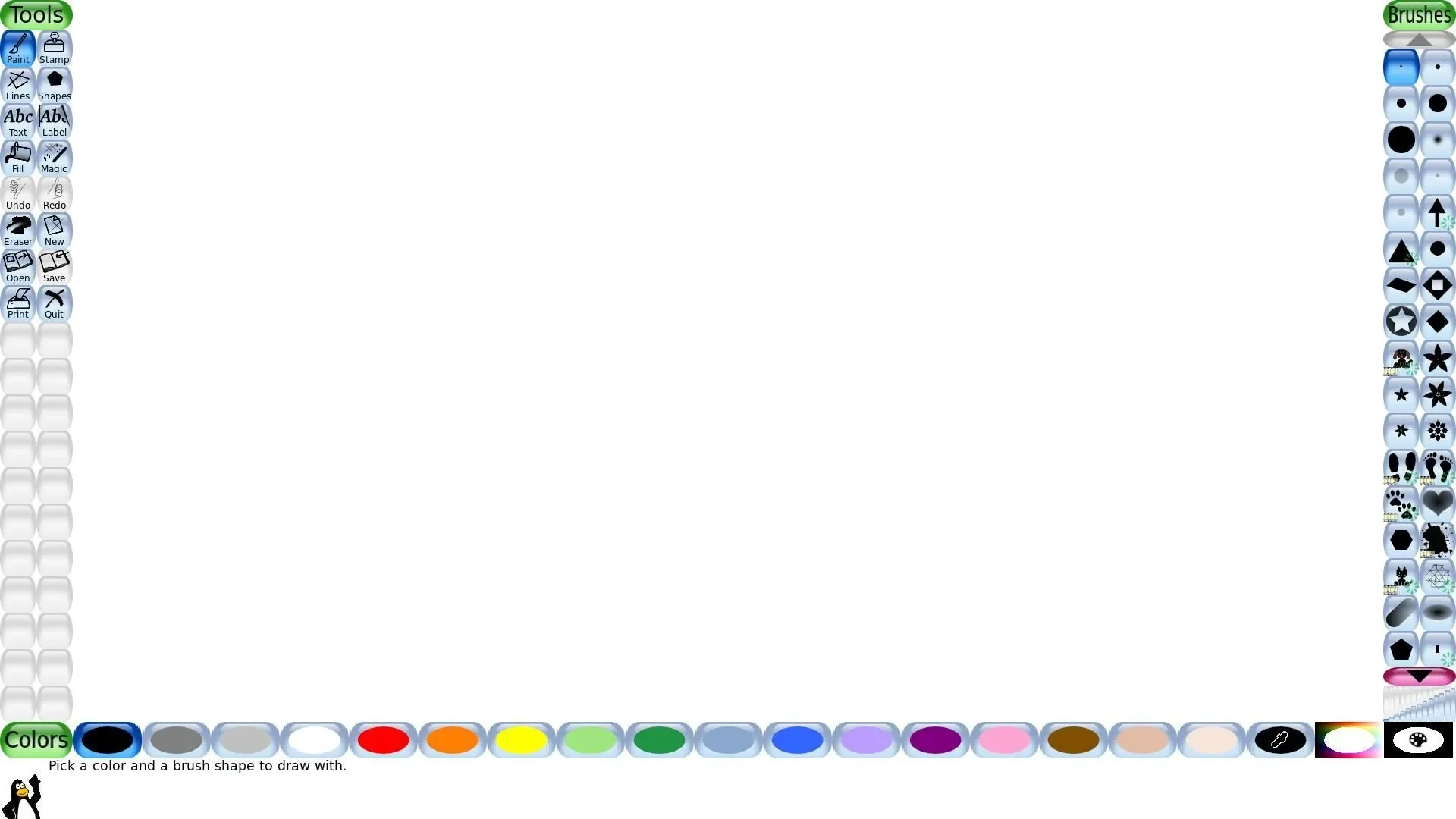 uma captura de tela do tux paint