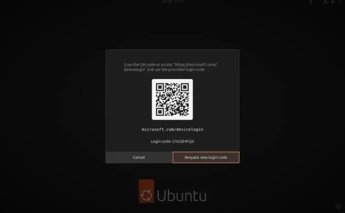 Uma captura de tela do Ubuntu authd trabalhando com o Entra ID