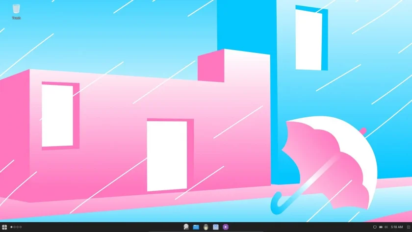Uma captura de tela do Ultramarine Linux 40 Budgie Flagship Edition Desktop View