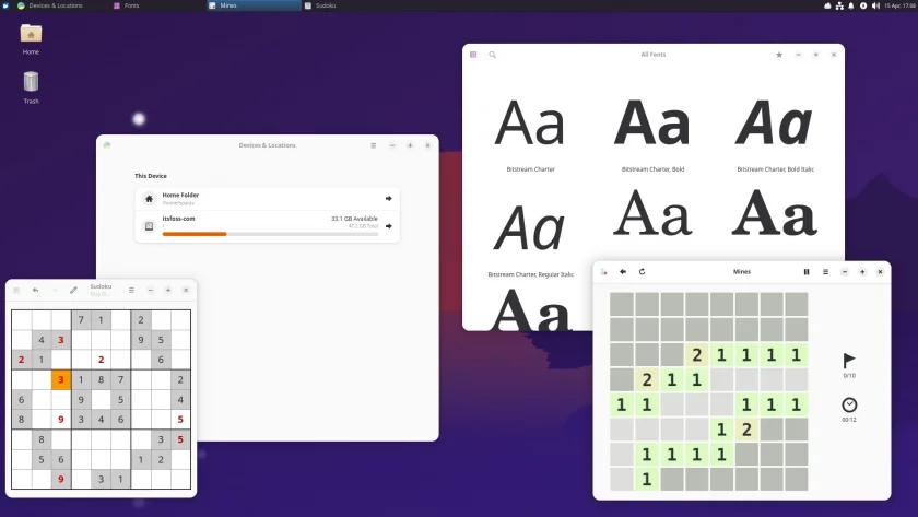 Aplicativos GNOME atualizados no Xubuntu 25.04