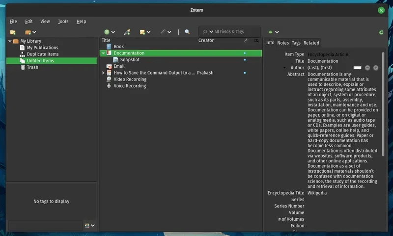 Aplicativo Zotero