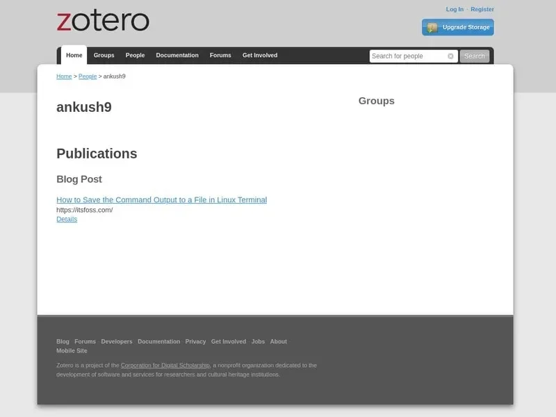 Publicação online do Zotero