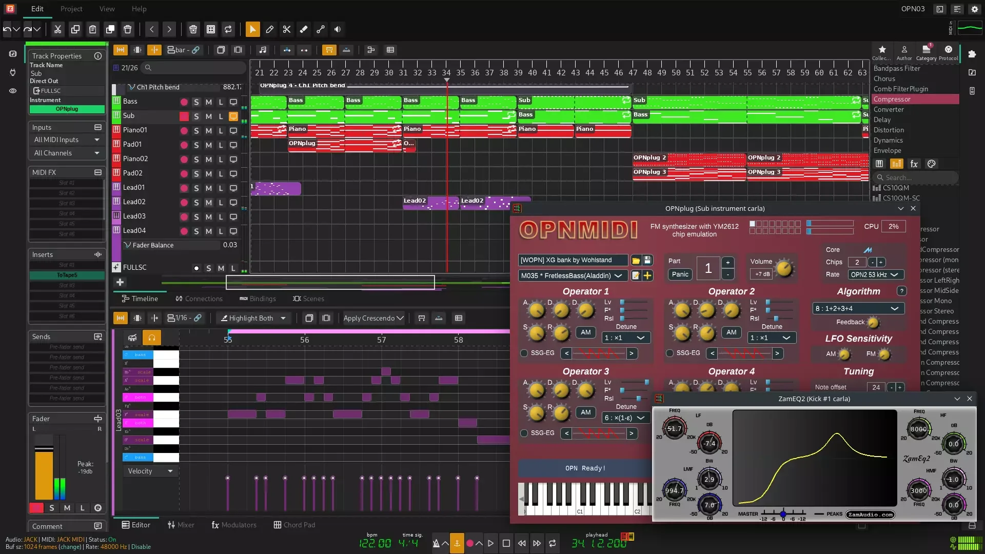zrythm_1 Interface do Zrythm