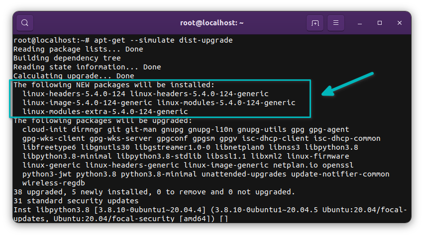 apt-get dist-upgrade pode atualizar a versão do kernel