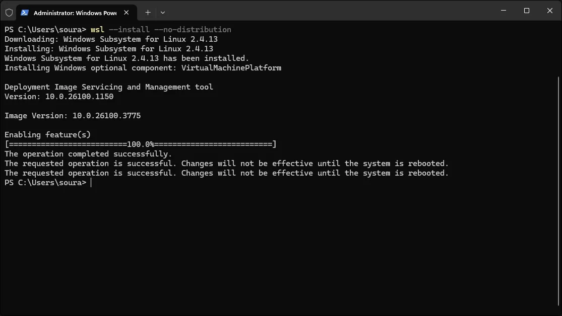 Método de instalação WSL no Windows 11