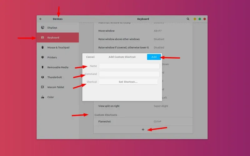 Adicionar atalho de teclado personalizado no Ubuntu