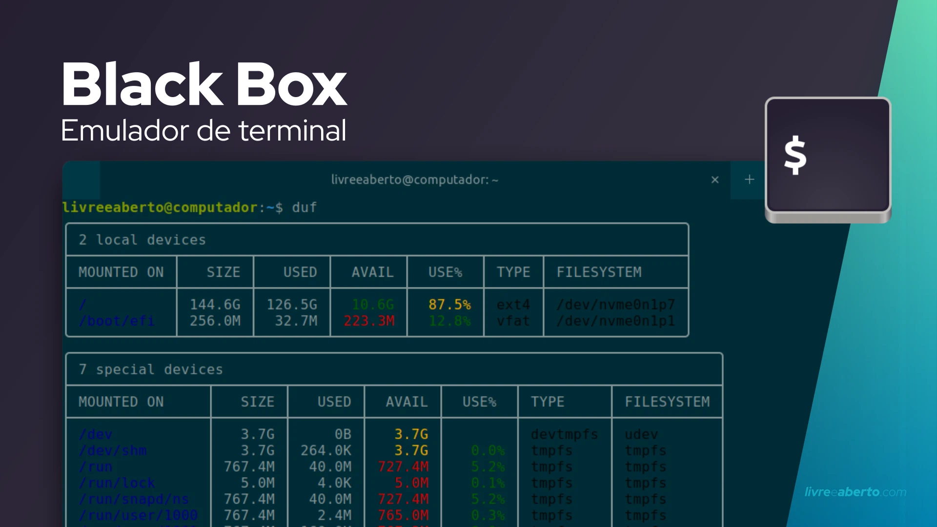 Black Box é um aplicativo de terminal GTK4 com visual exclusivo