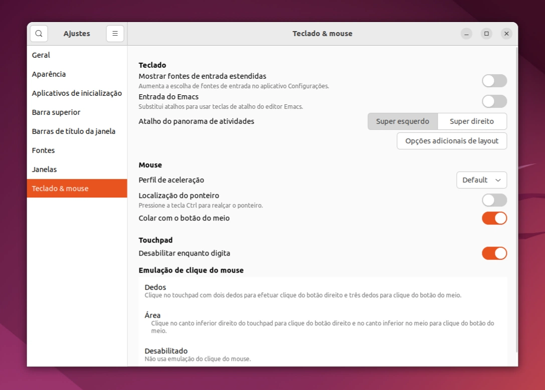 Ajustes GNOME no Ubuntu 22.04
