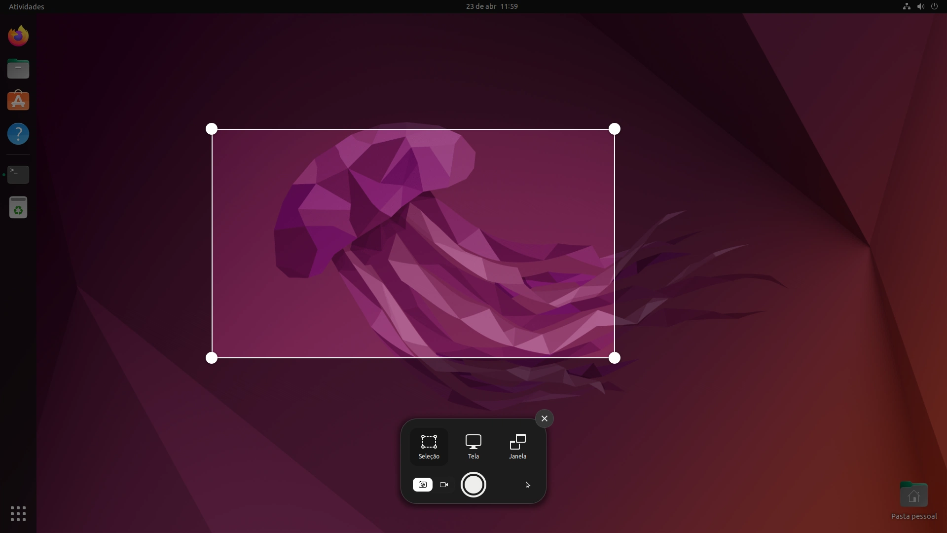 Ferramenta de captura de tela do Ubuntu 22.04