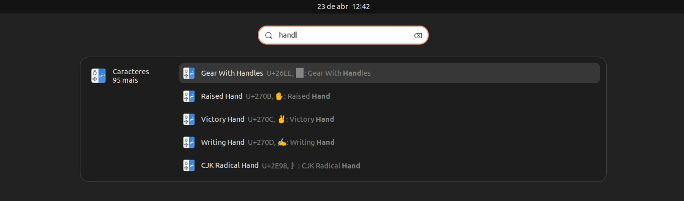 Pesquisando caracteres no Ubuntu 22.04