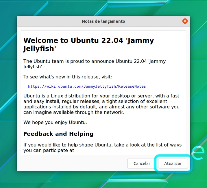 Notas de versão ao atualizar para o Ubuntu 22.04