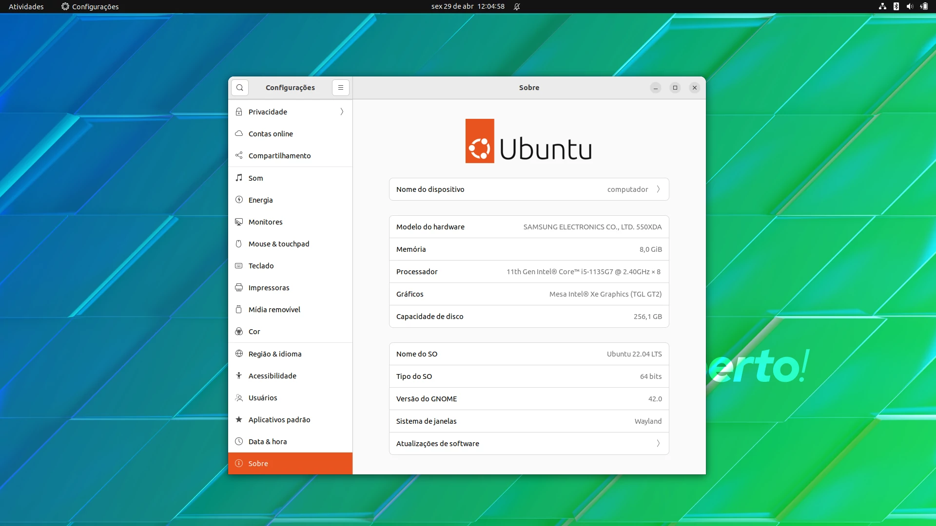 Ubuntu 22.04 atualizado
