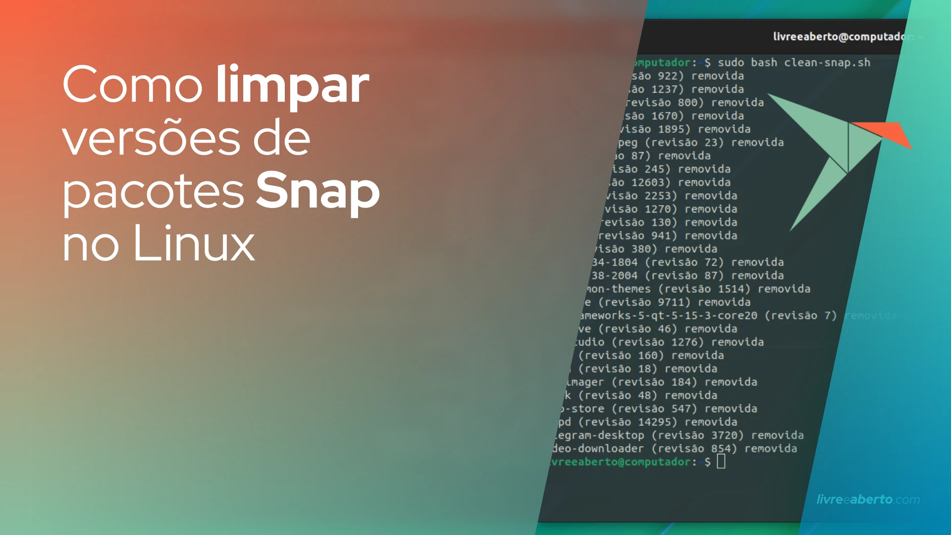 Como limpar versões de pacotes Snap no Linux