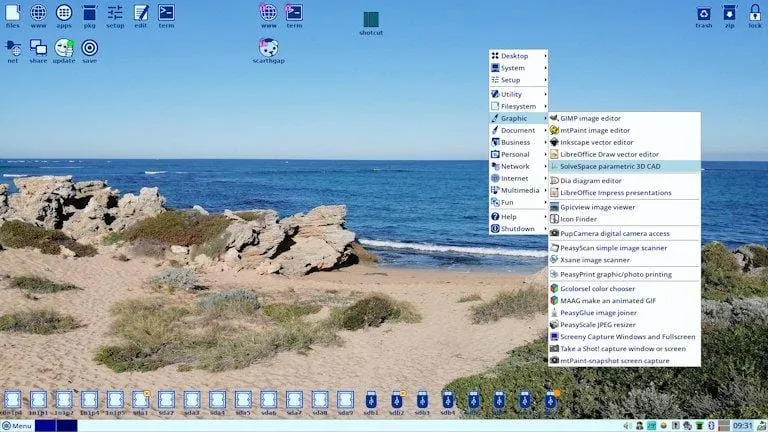 Uma captura de tela do EasyOS ScarthGap 6.0