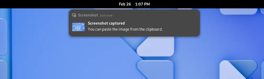 Captura de tela de notificação do GNOME 46