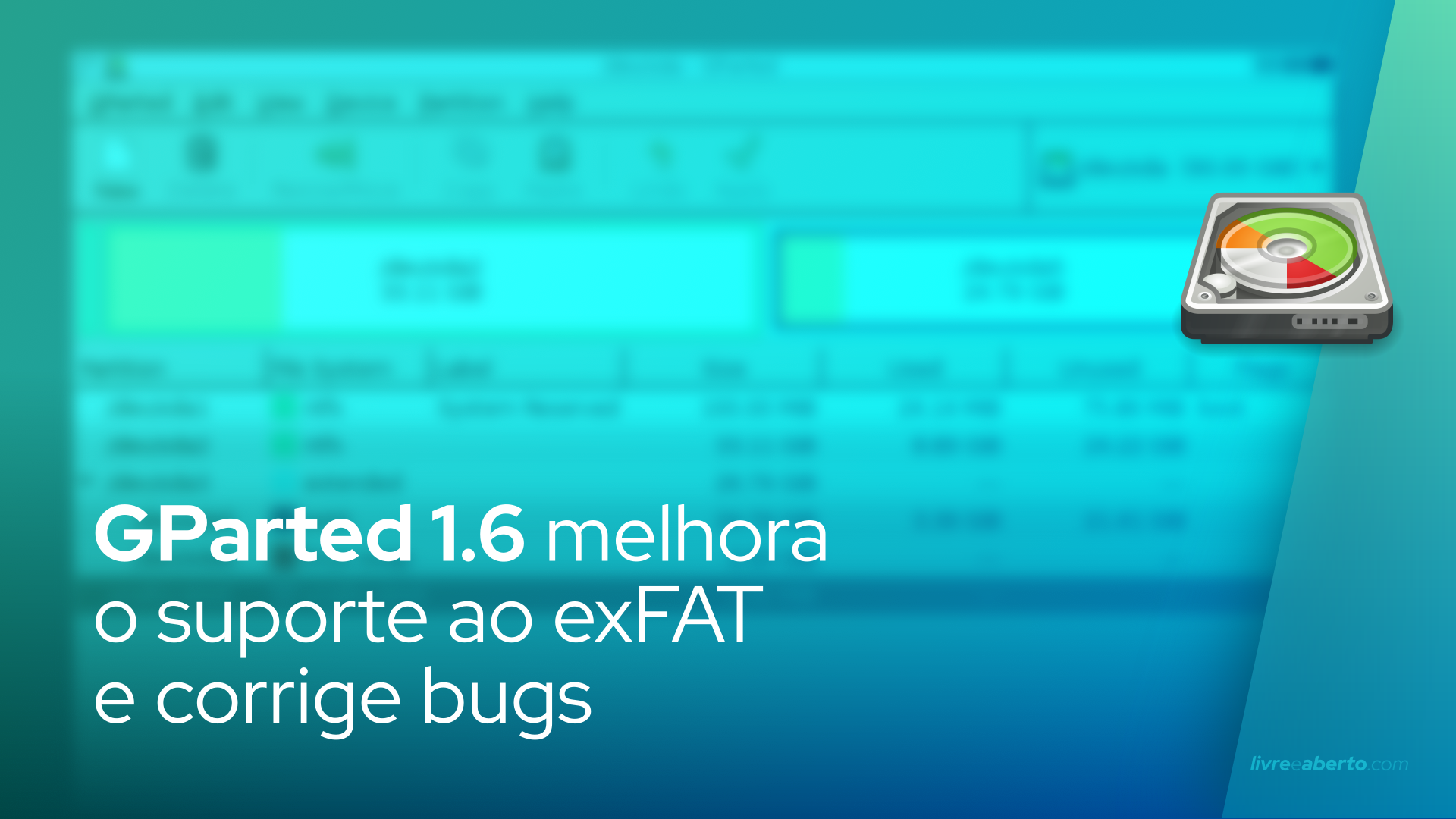 GParted 1.6 melhora o suporte ao exFAT e corrige bugs
