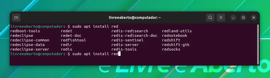 Use o comando apt para instalar pacotes no Linux