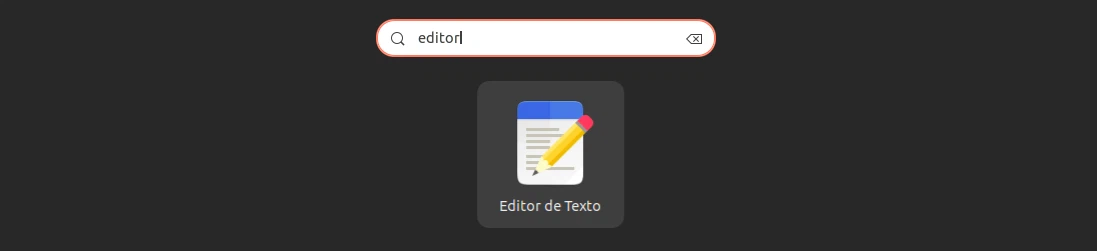 Procurar por editor de texto só traz o Editor de Texto do GNOME