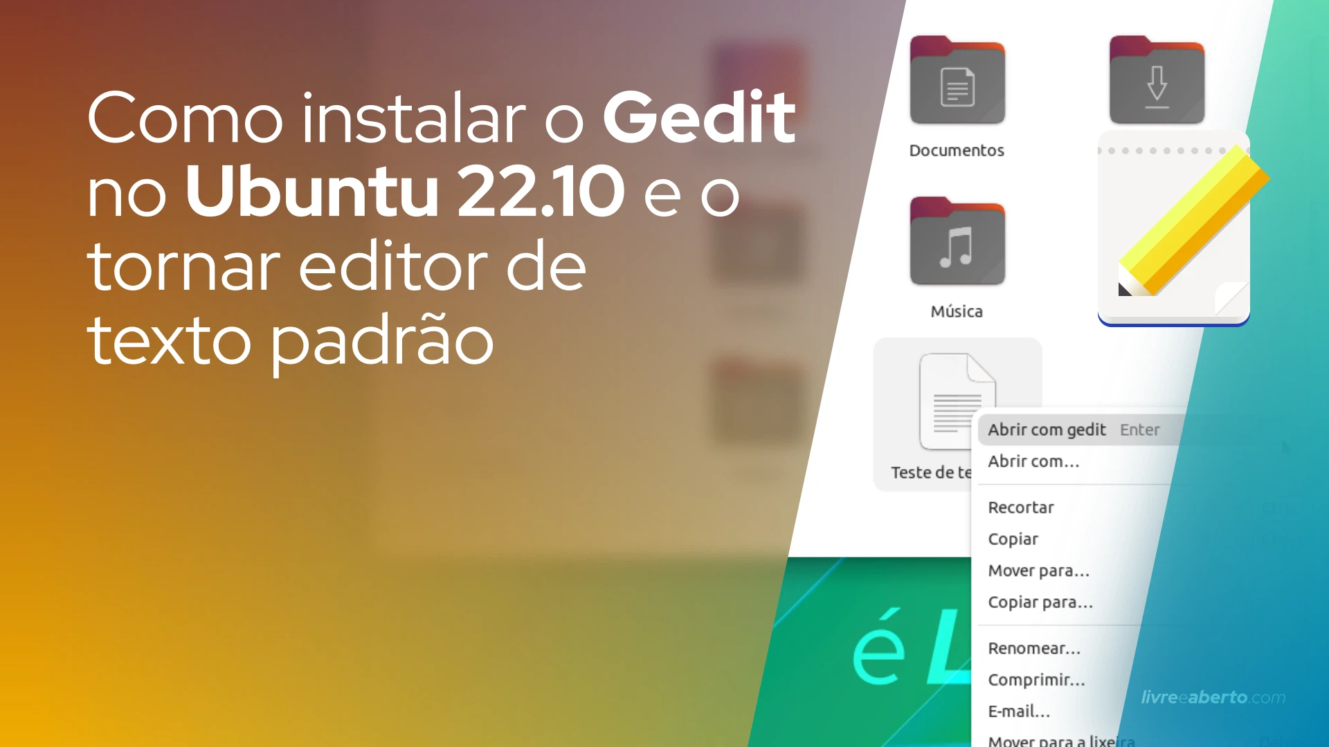 Como instalar o Gedit no Ubuntu 22.10 e o tornar editor de texto padrão