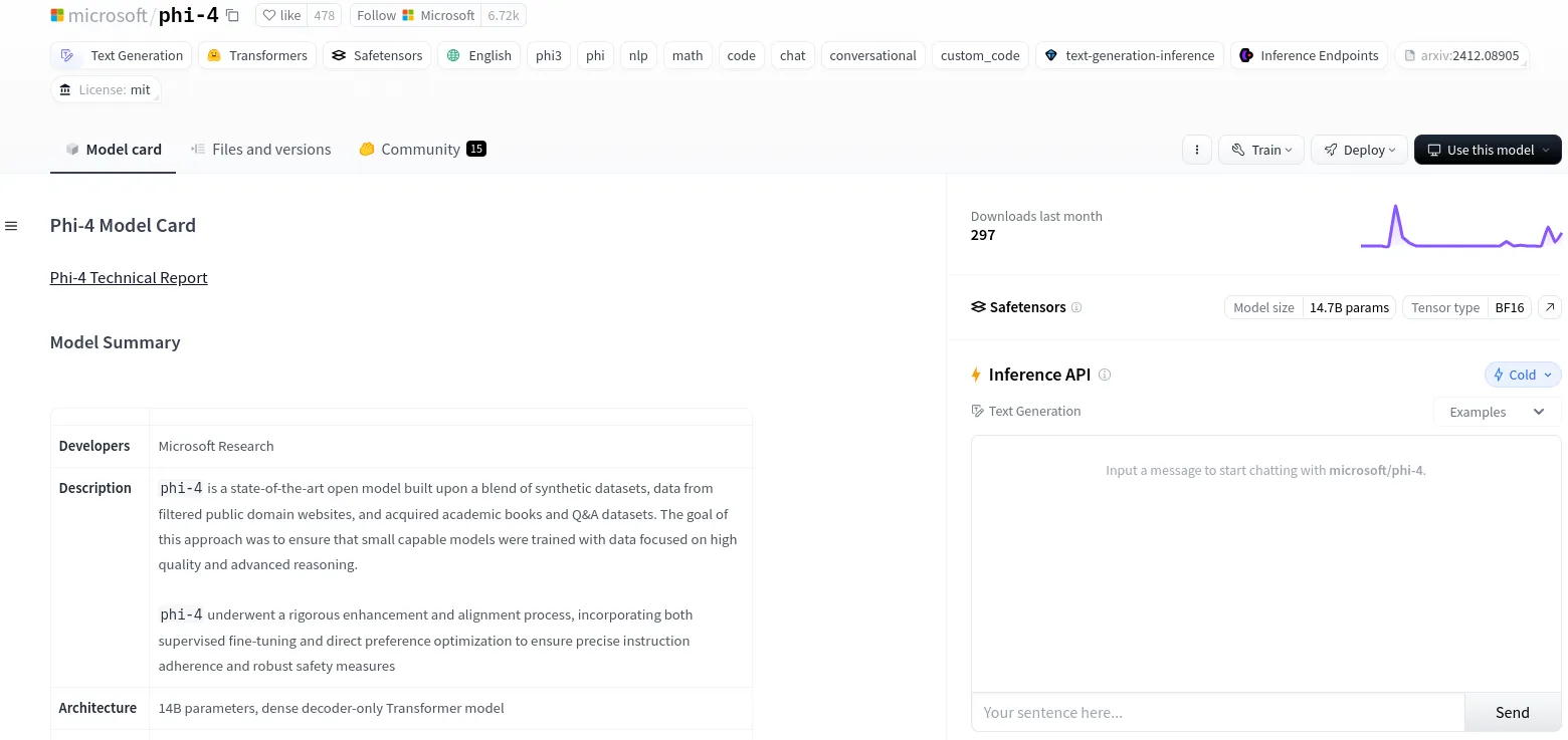 Phi-4_HuggingFace_Page