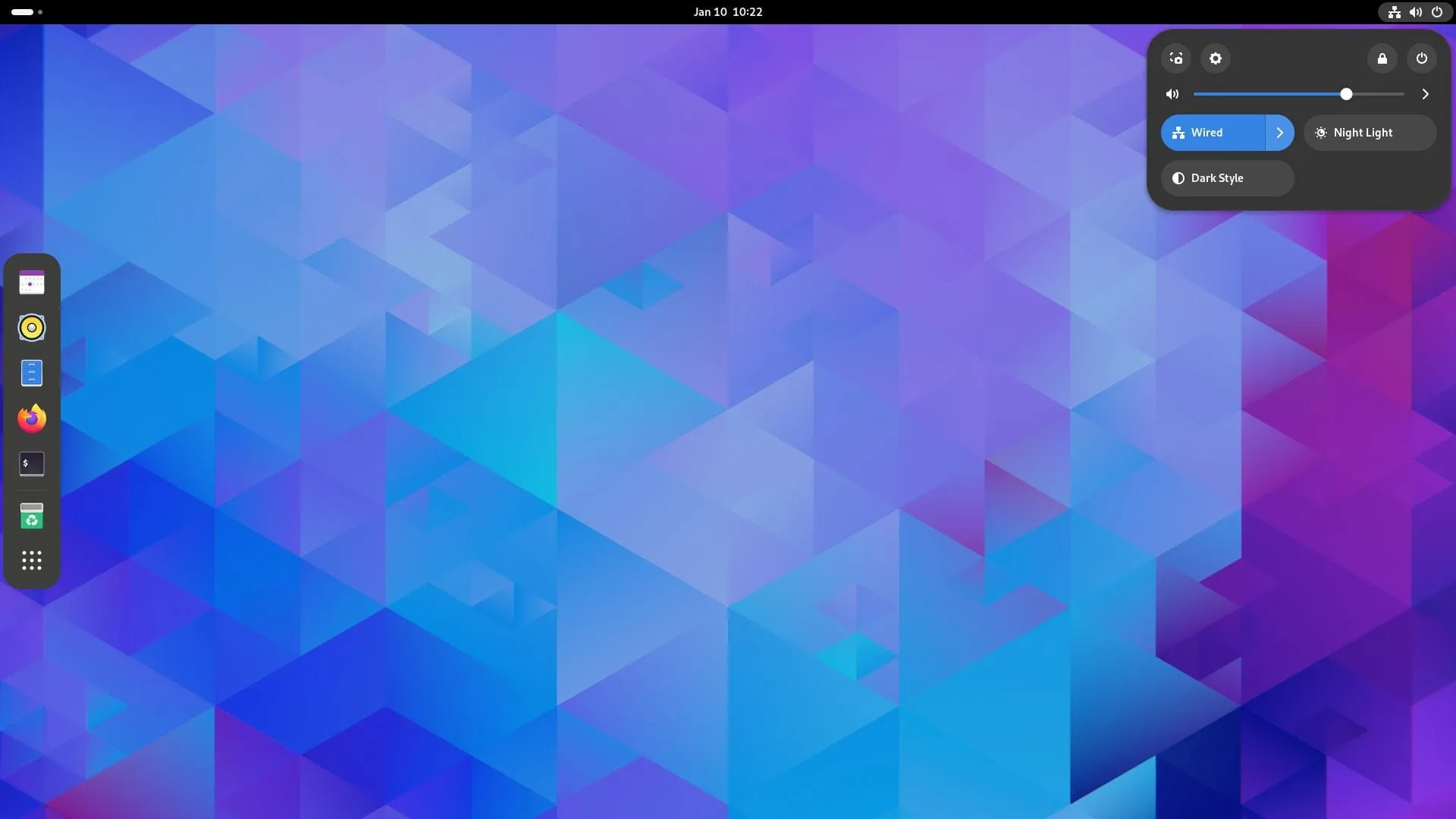 uma captura de tela do parch linux gnome desktop