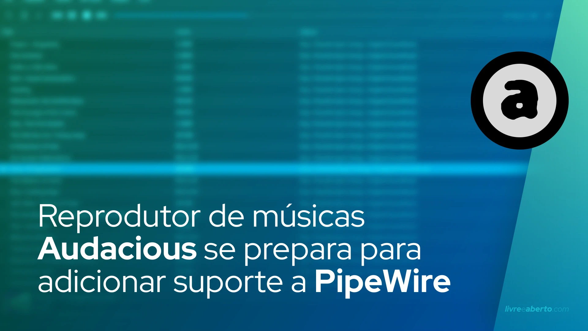 Reprodutor de Músicas Audacious se prepara para adicionar suporte a PipeWire