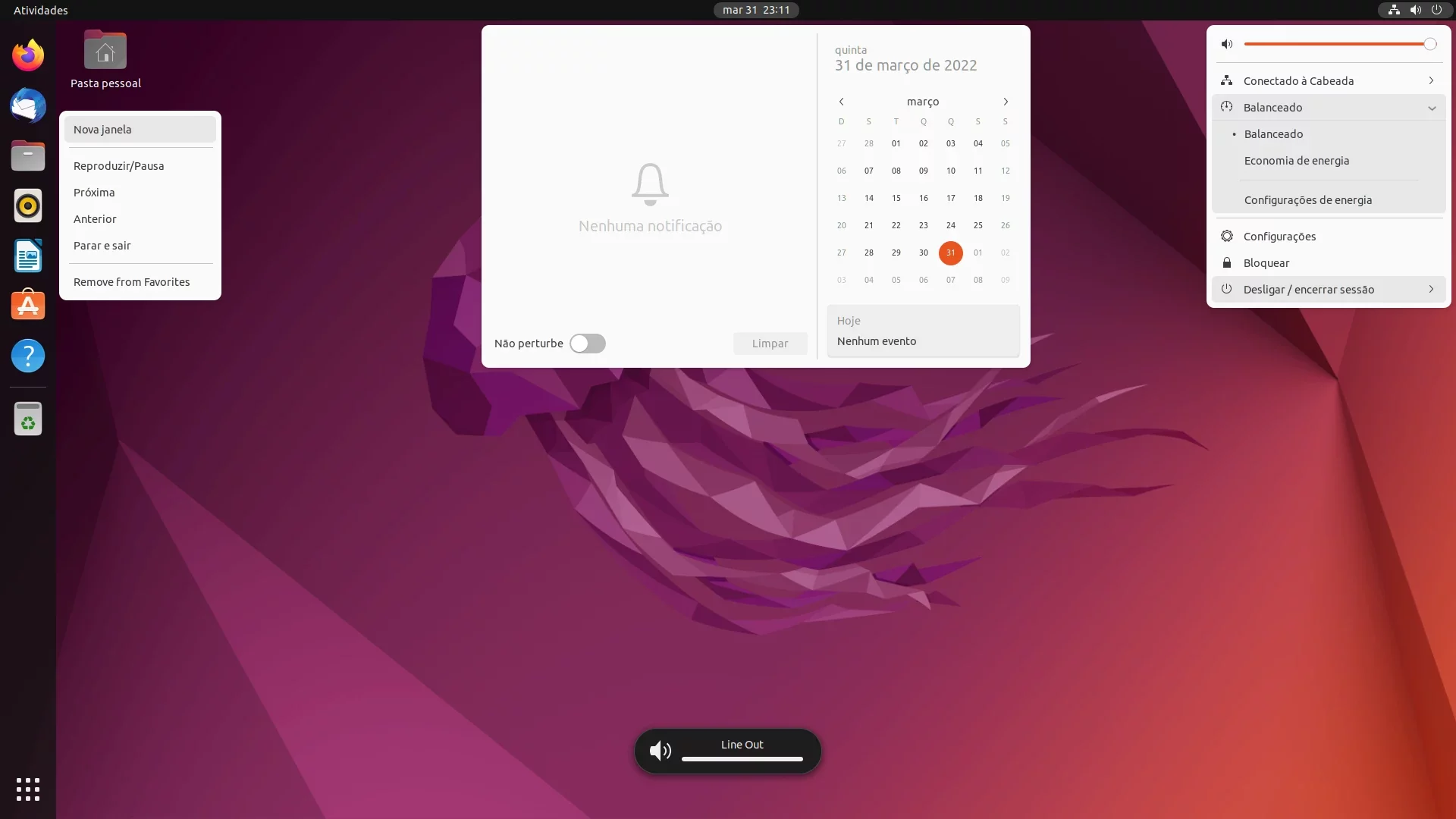 Notificações e diálogos no Ubuntu 22.04