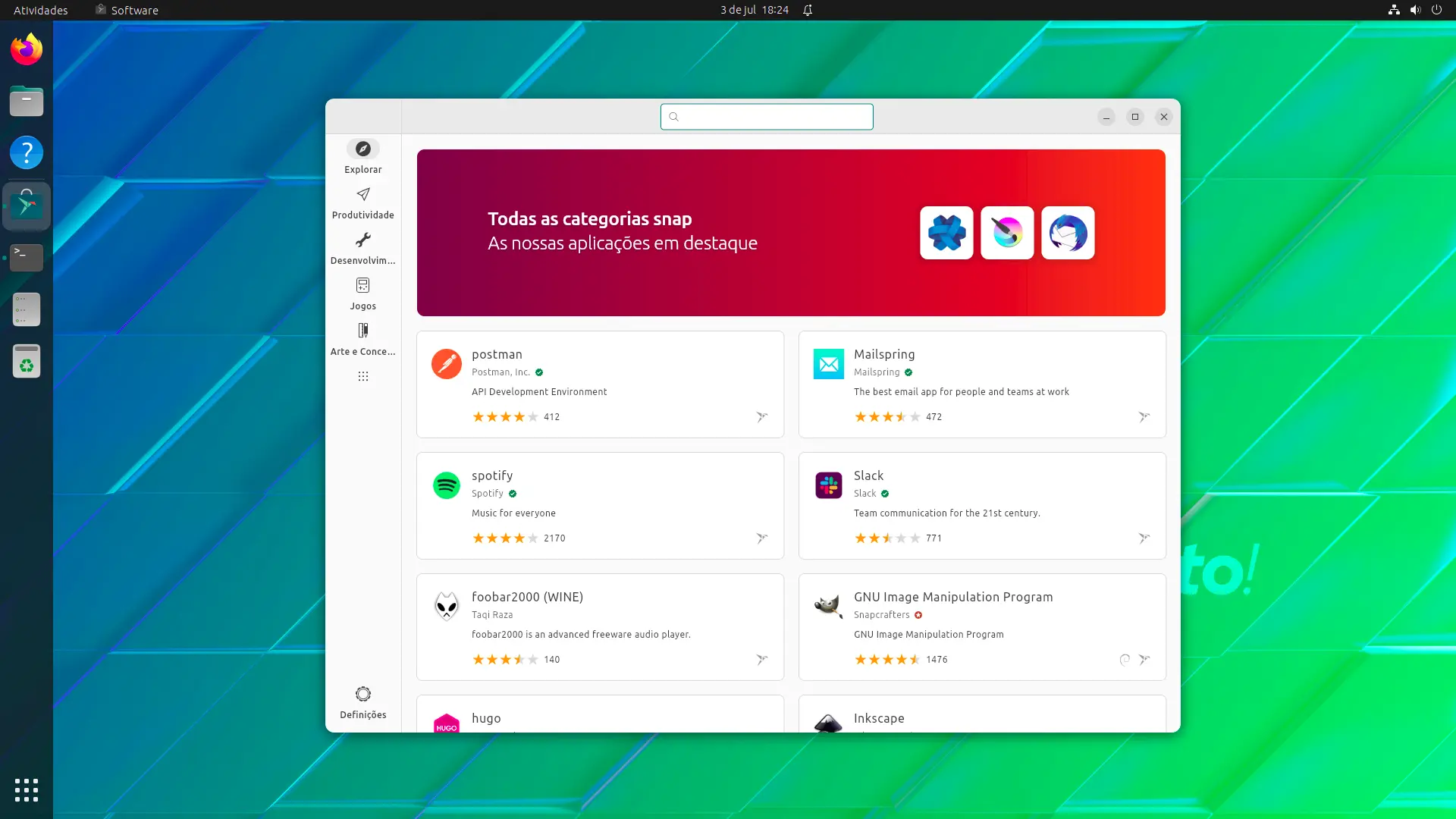 O novo aplicativo de software do Ubuntu
