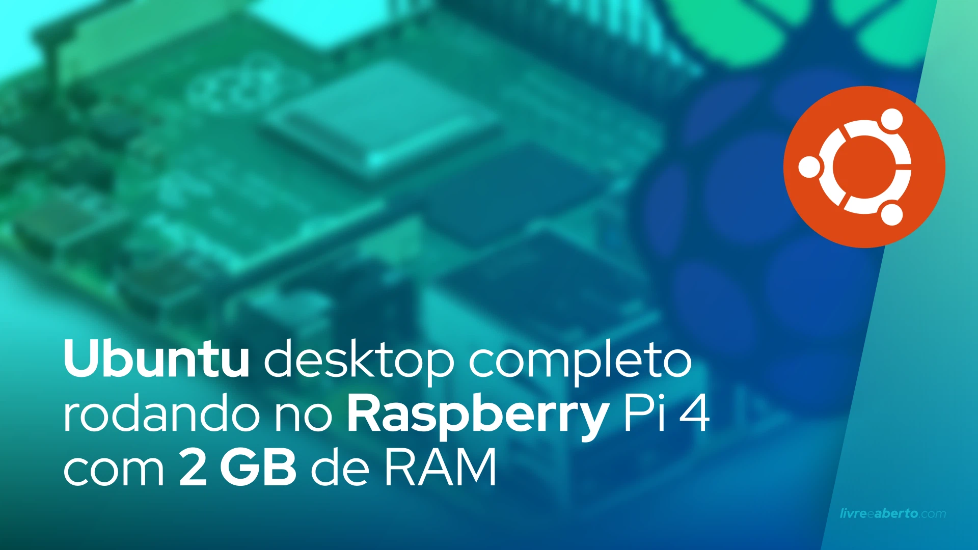 Ubuntu desktop completo rodando no Raspberry Pi 4 com 2 GB de RAM