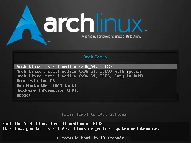 Boot do ArchLinux