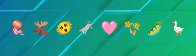 Alguns dos novos caracteres emoji