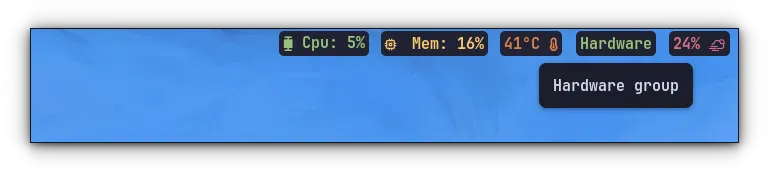 Grupo de hardware na barra de caminho expandido.